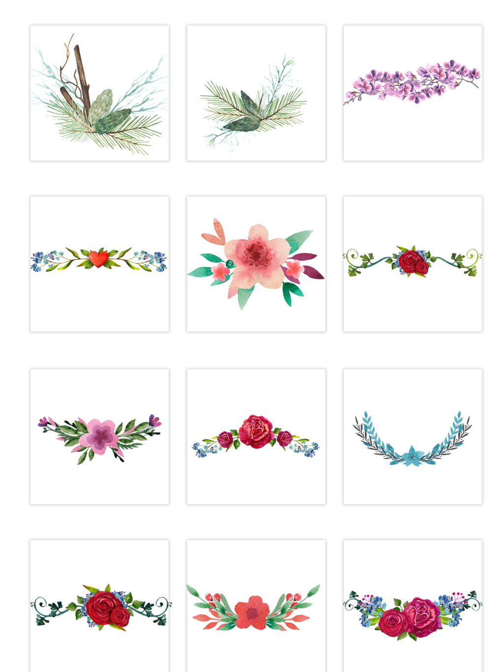 12个花藤草边素材