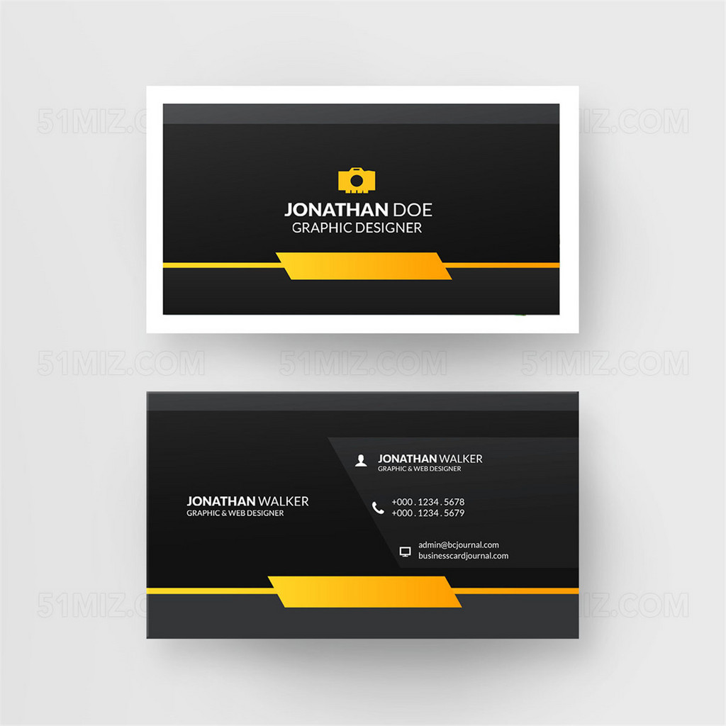 创意黑色摄影师名片