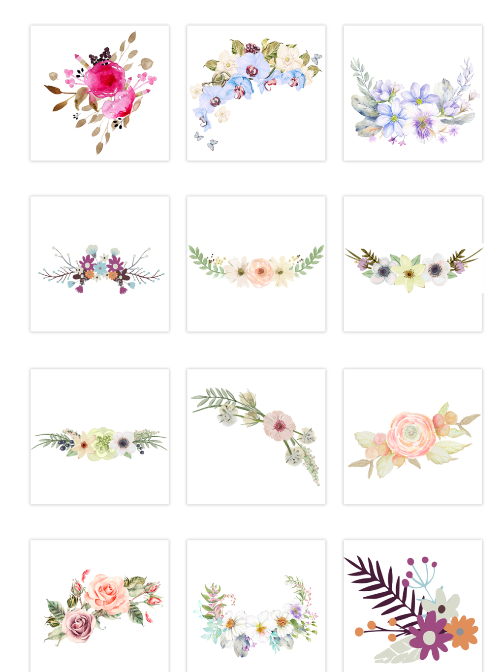 12个各色花卉素材