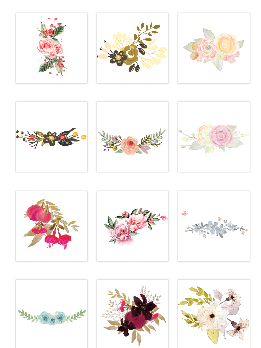 12个花卉花边素材