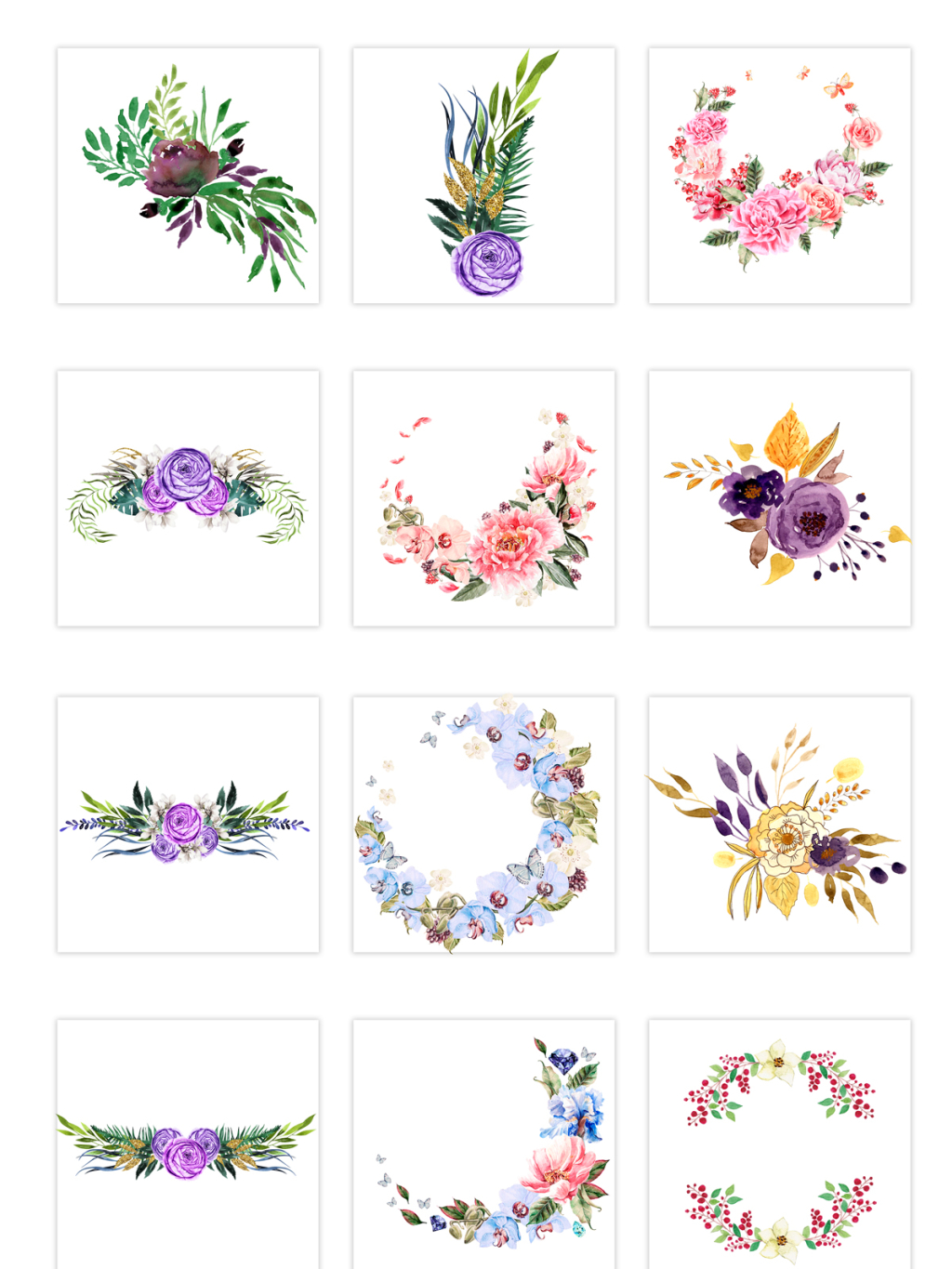 12个各式花卉素材