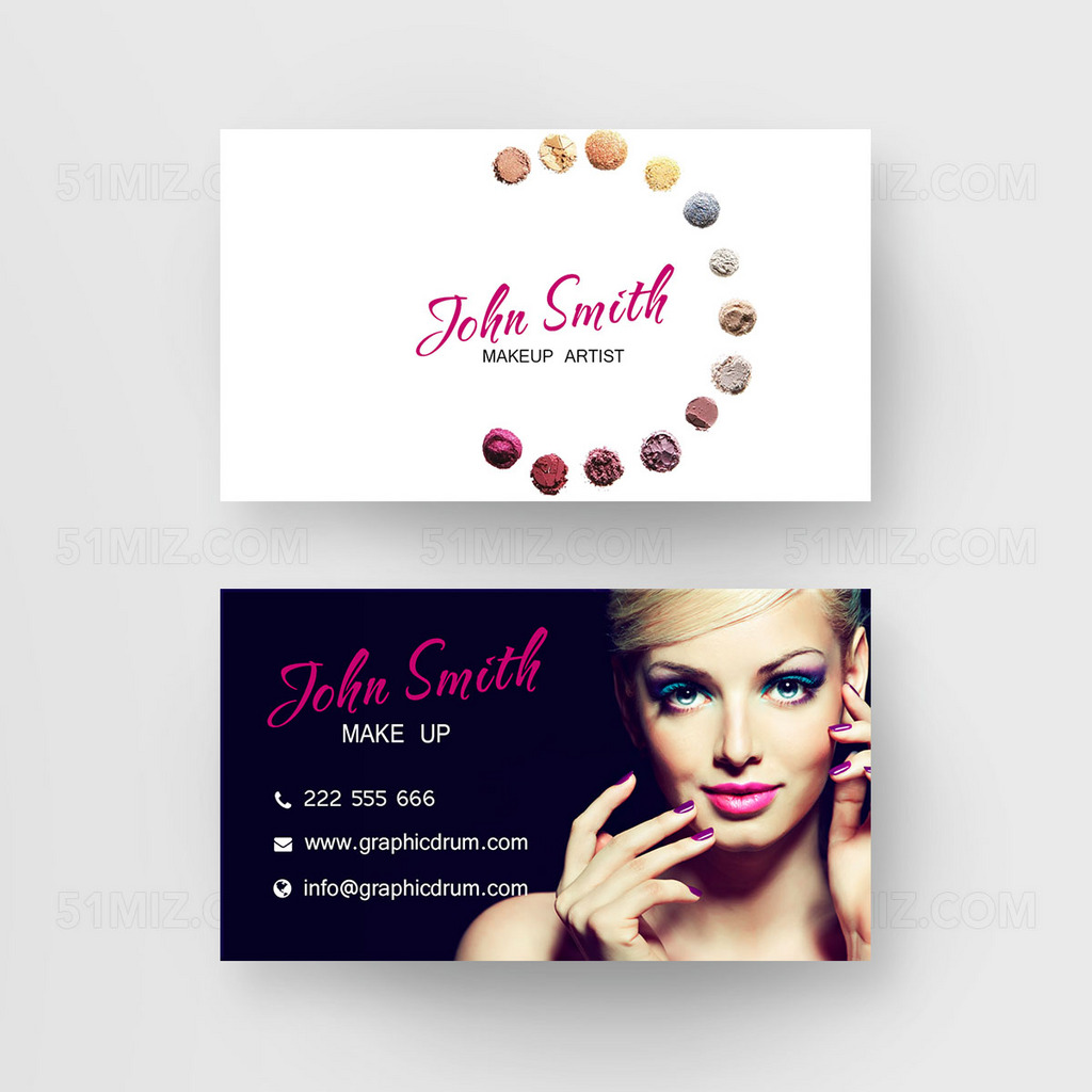 创意大气高档化妆师名片