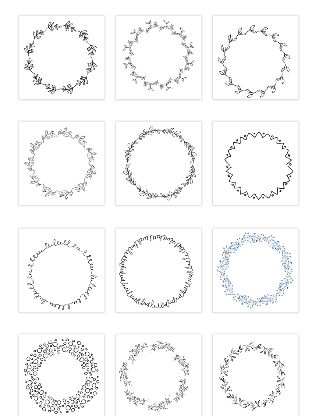 12个简单手绘圆环素材
