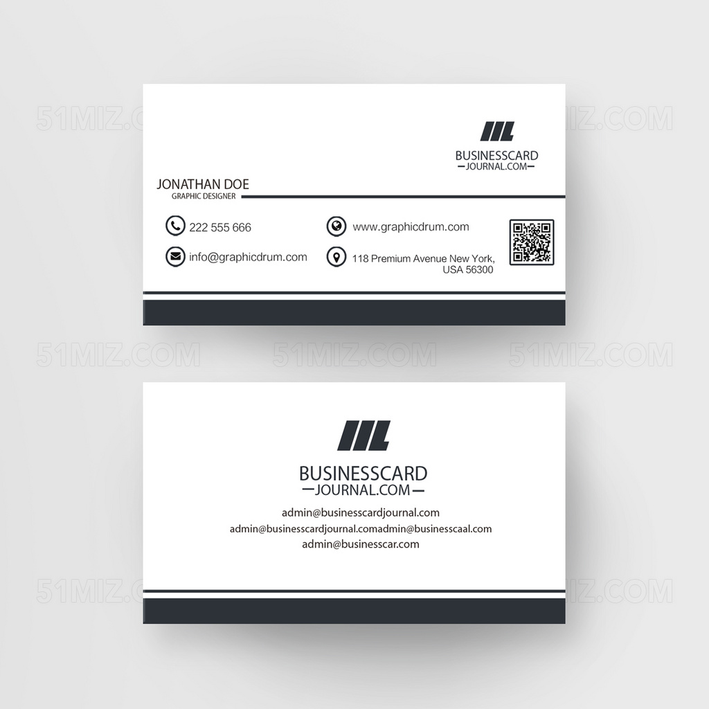 简约白色清新名片