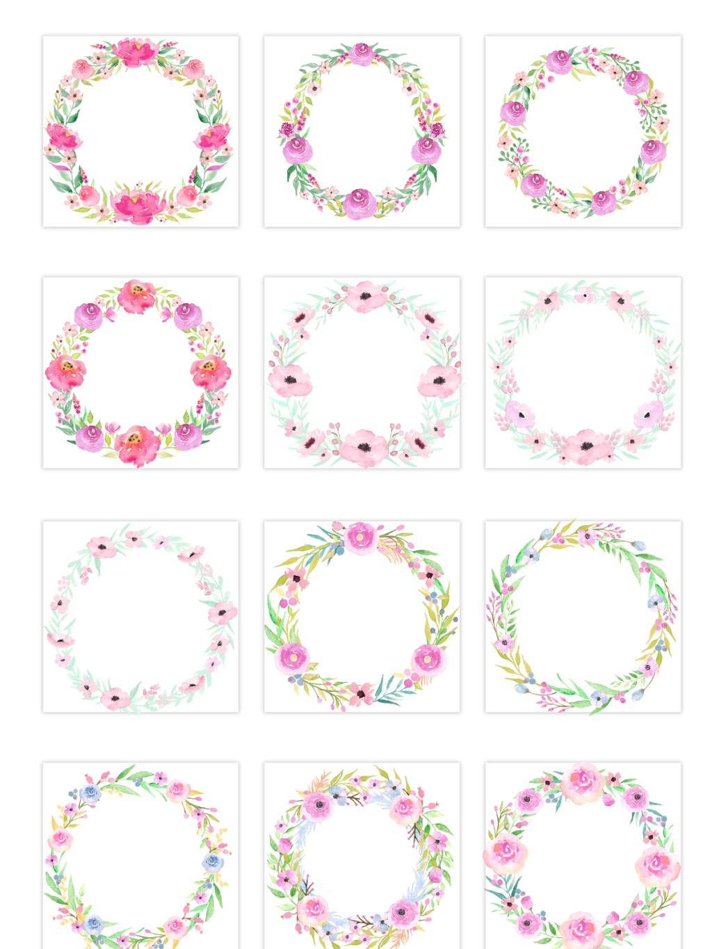 12个婚礼花环素材