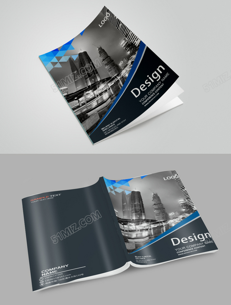 黑色经典大气企业画册封面设计模板