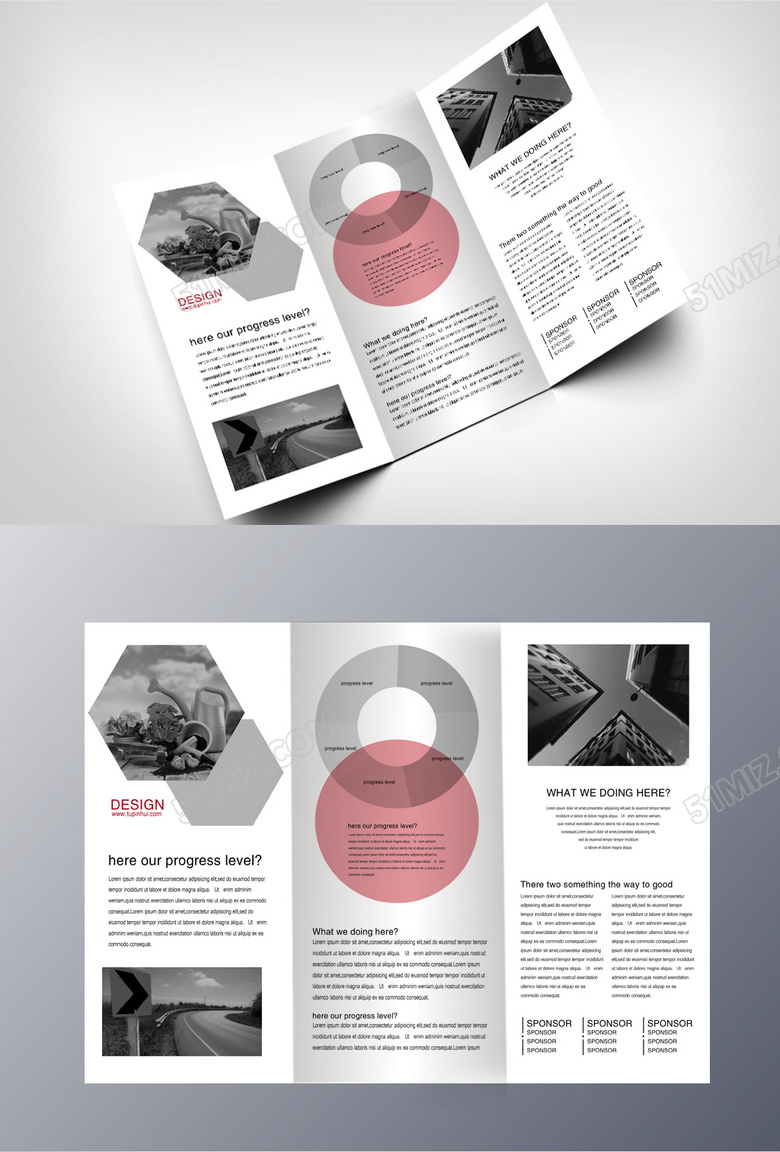 精美时尚企业三折页模板psd下载