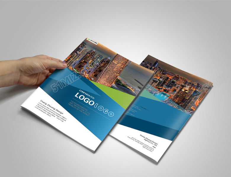 公司介绍蓝色高档商业画册封面