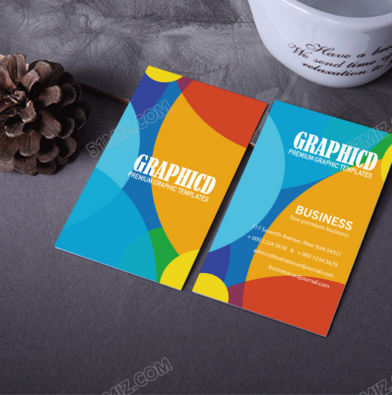 彩色时尚大气精致名片