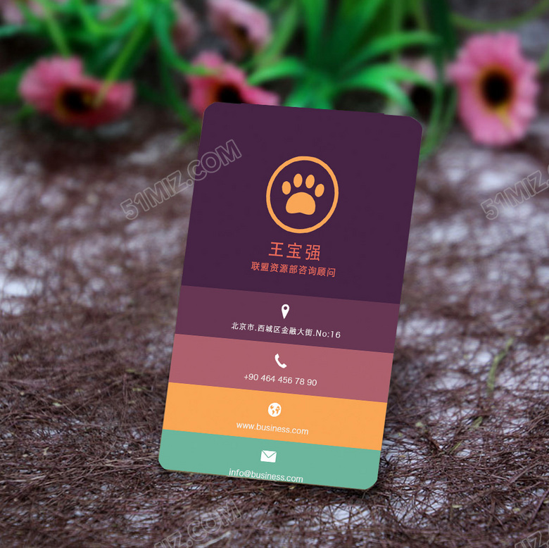 彩色高端简洁个性名片模板