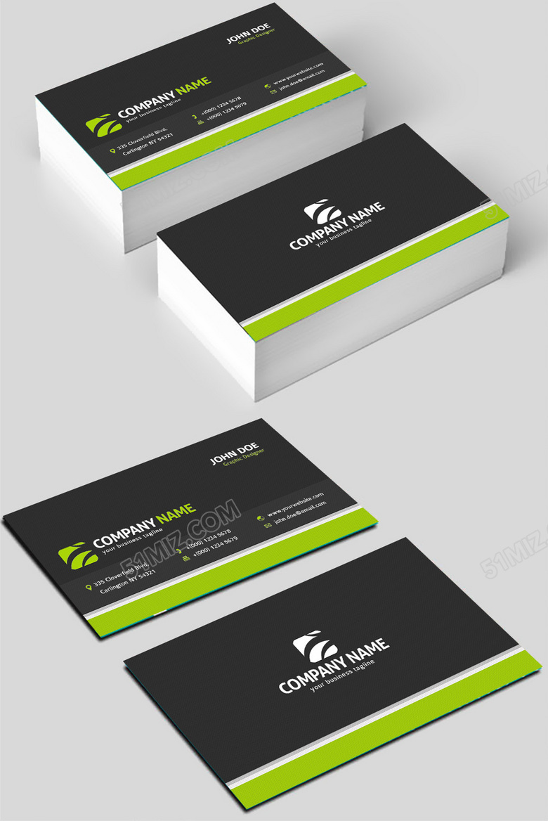 黑色简约创意数码名片