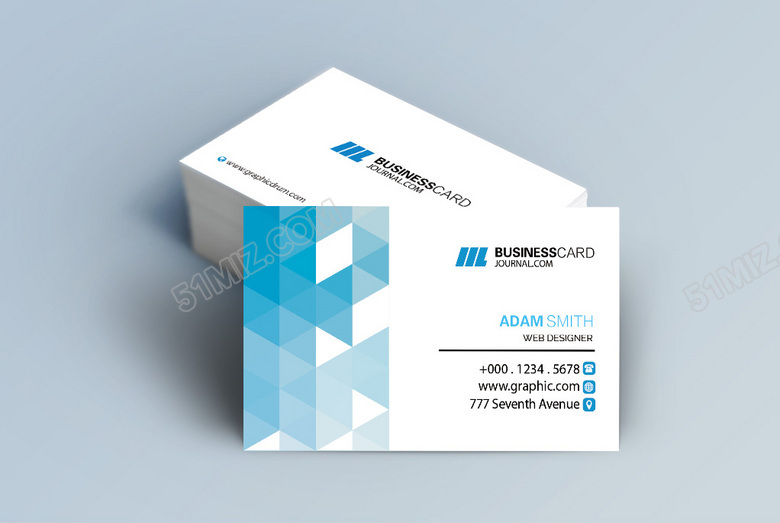 蓝色时尚创意科技名片