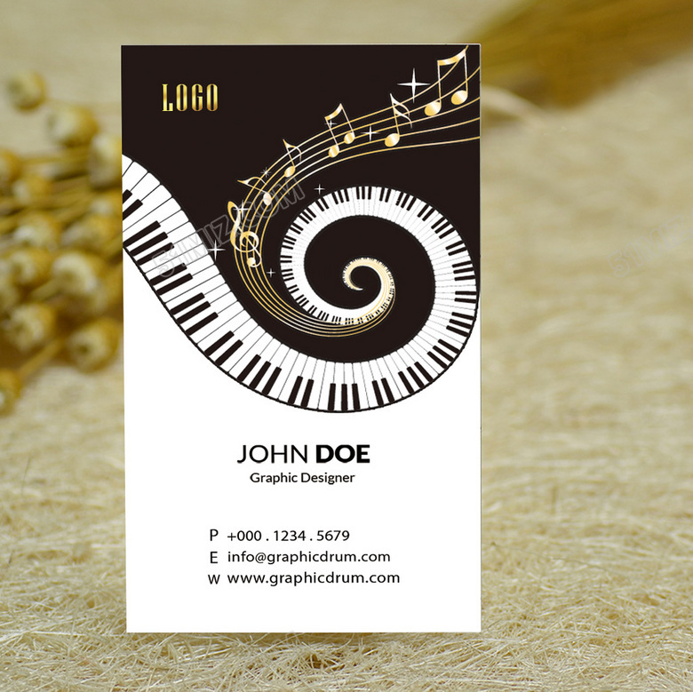时尚现代钢琴师名片