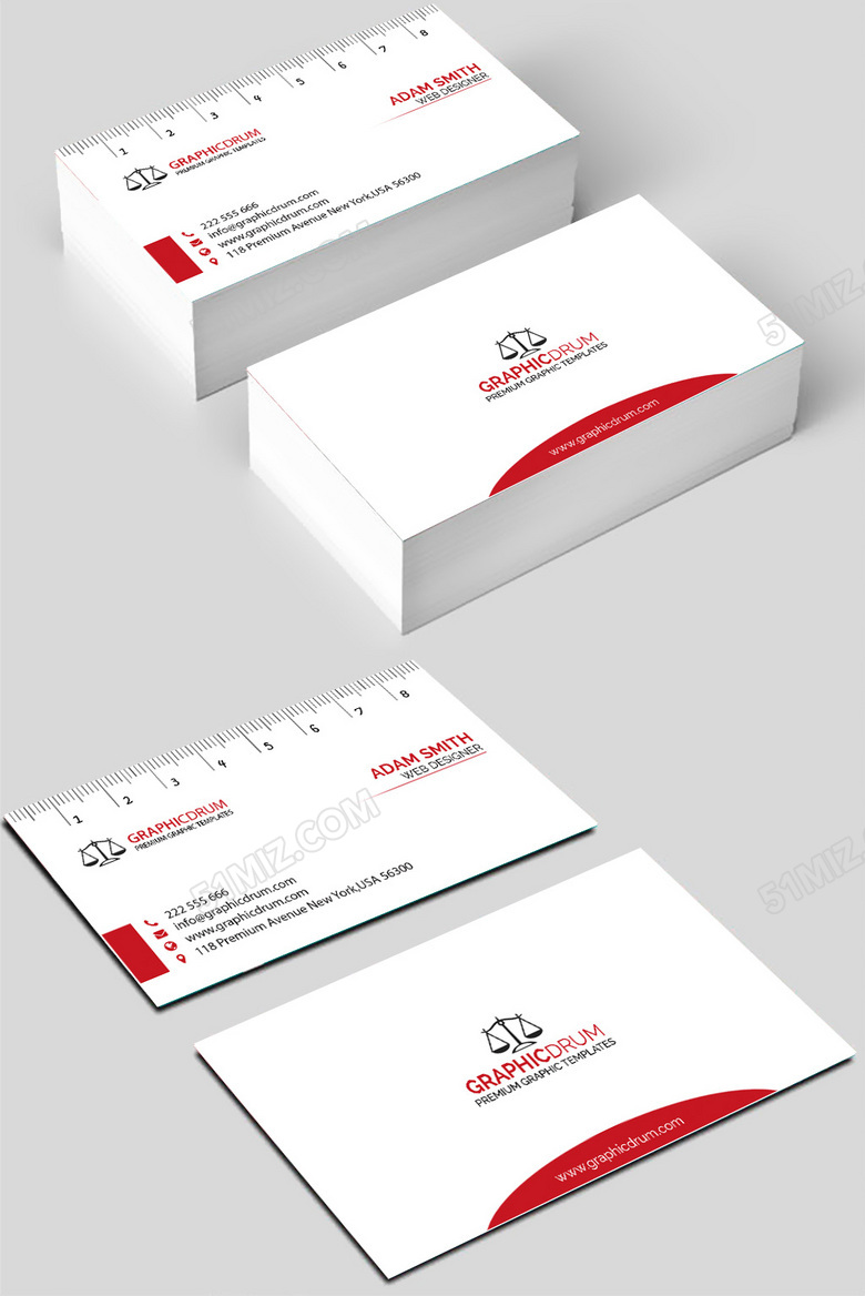 白色简洁律师名片