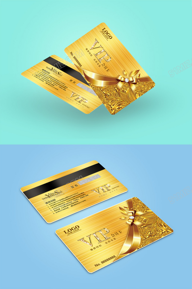 金色VIP会员卡PSD源文件下载