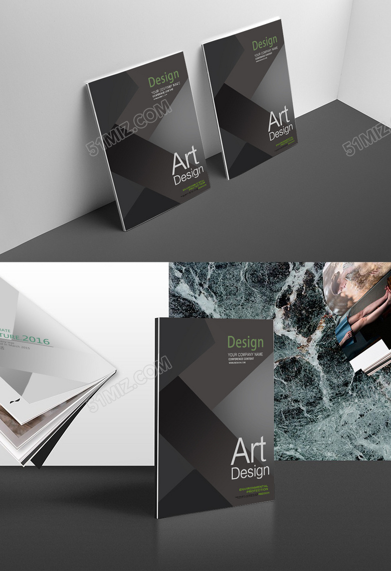 黑色大气画册封面设计模板