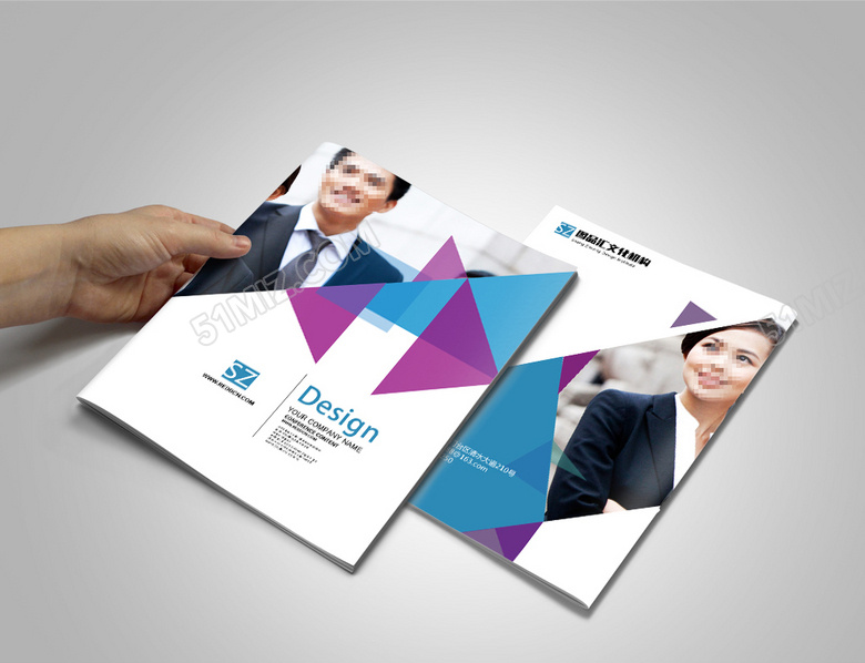 蓝色几何公司封面设计