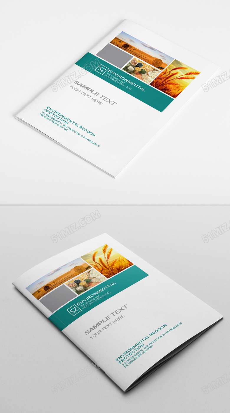 绿色简约企业宣传册封面