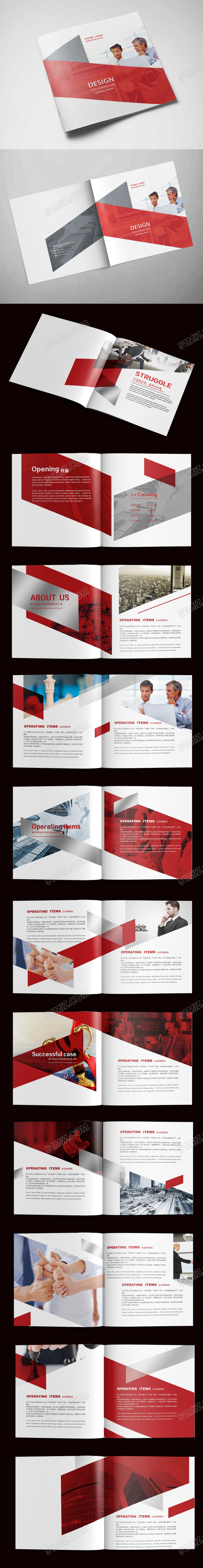 红色精美公司画册设计