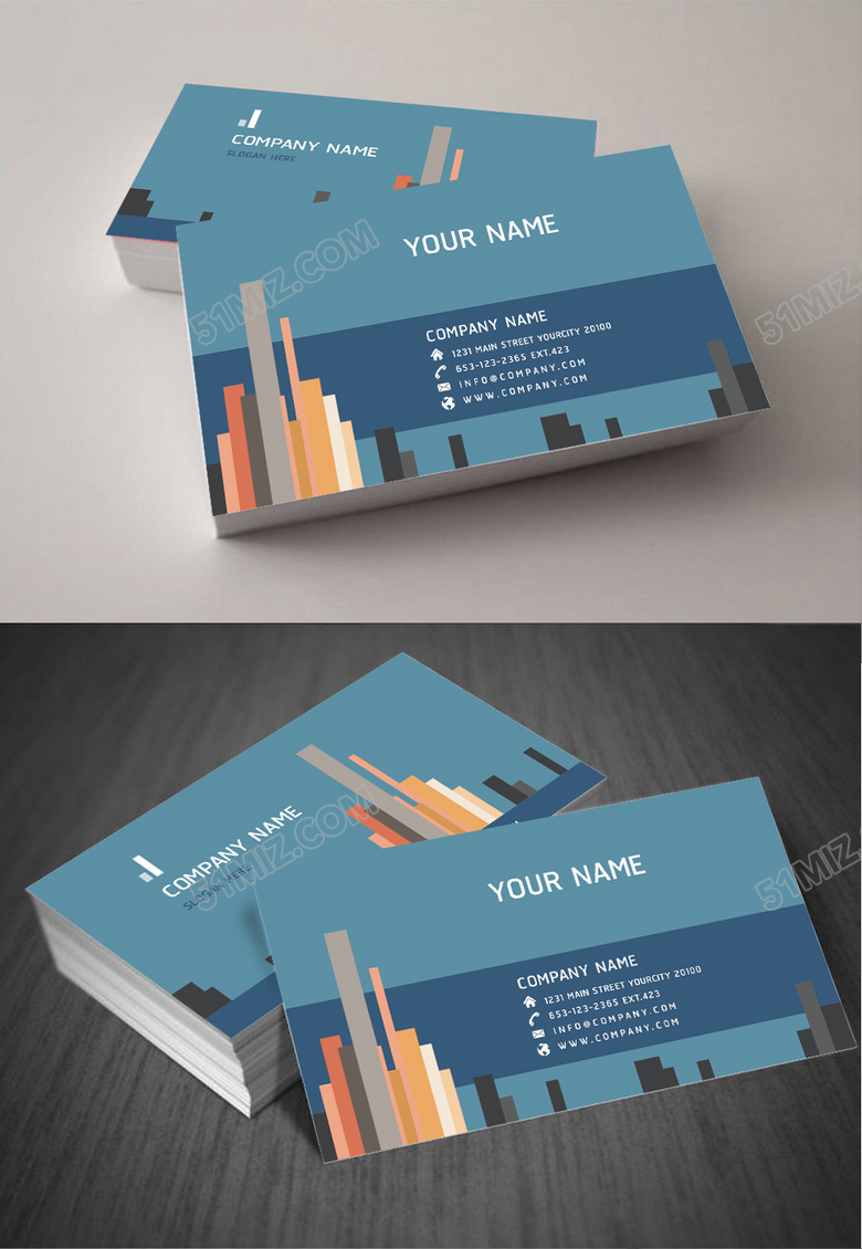 时尚清新建筑名片