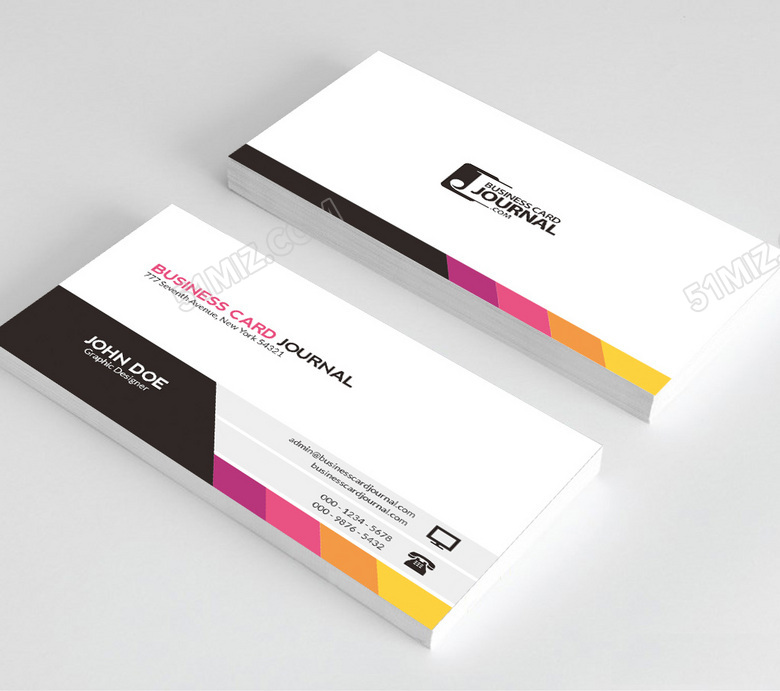 彩色创意时尚大气名片设计