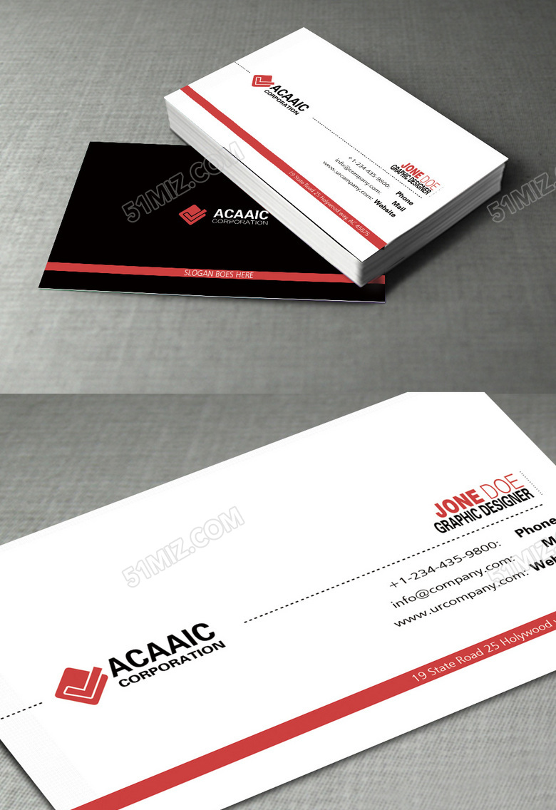 创意大气红黑高档名片设计