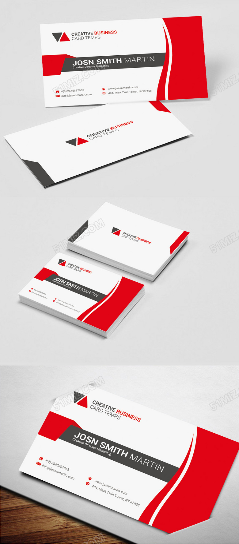 经典红色创意名片设计