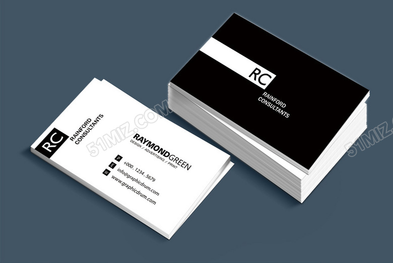 黑白精致时尚纹理名片设计