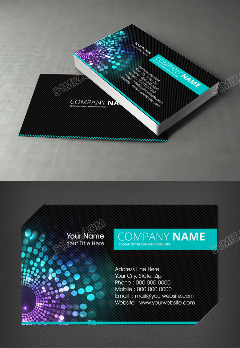 黑色动感高端名片设计