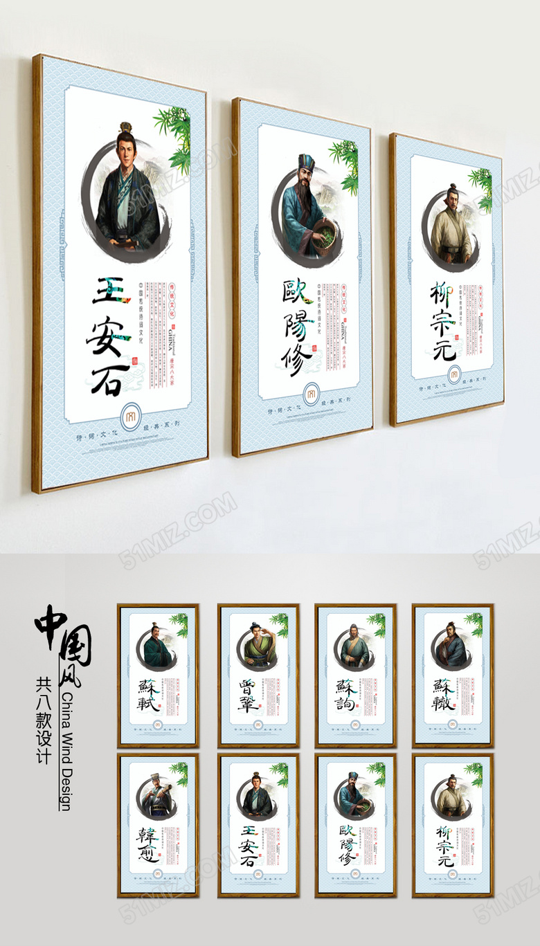 唐宋八大家文化宣传展板