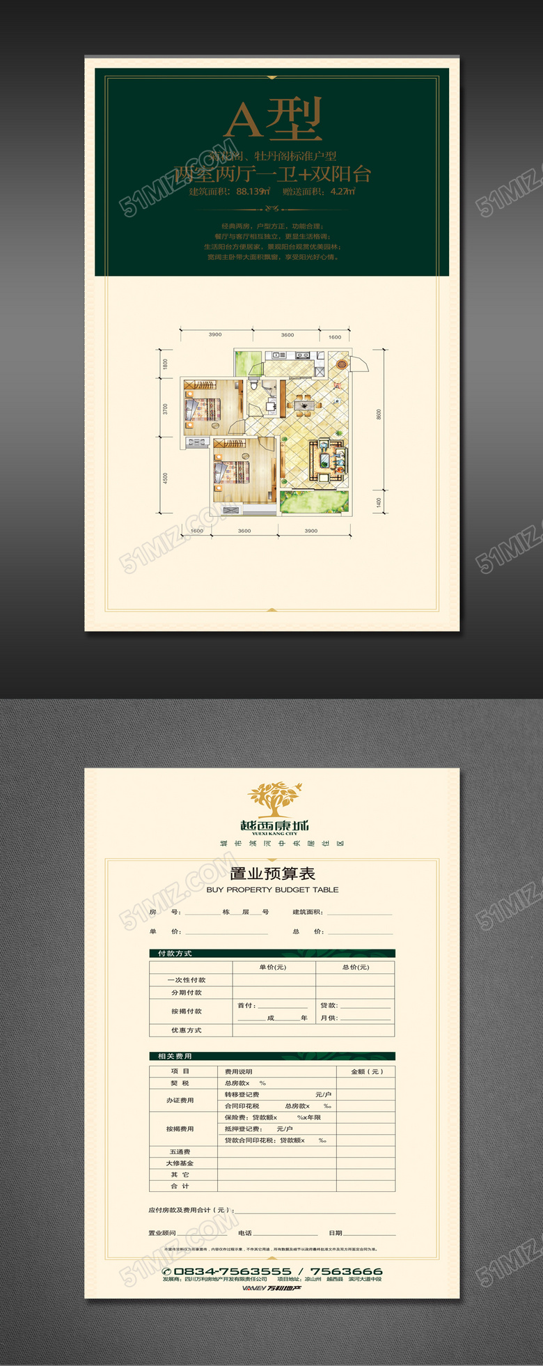 户型置业预算表