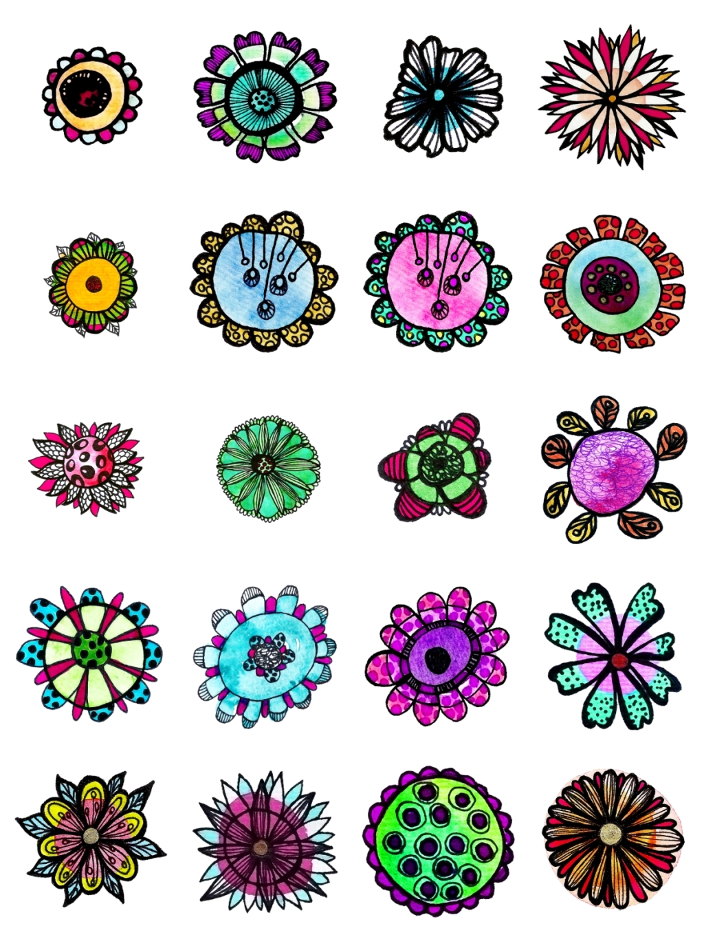 20个抽象花朵素材