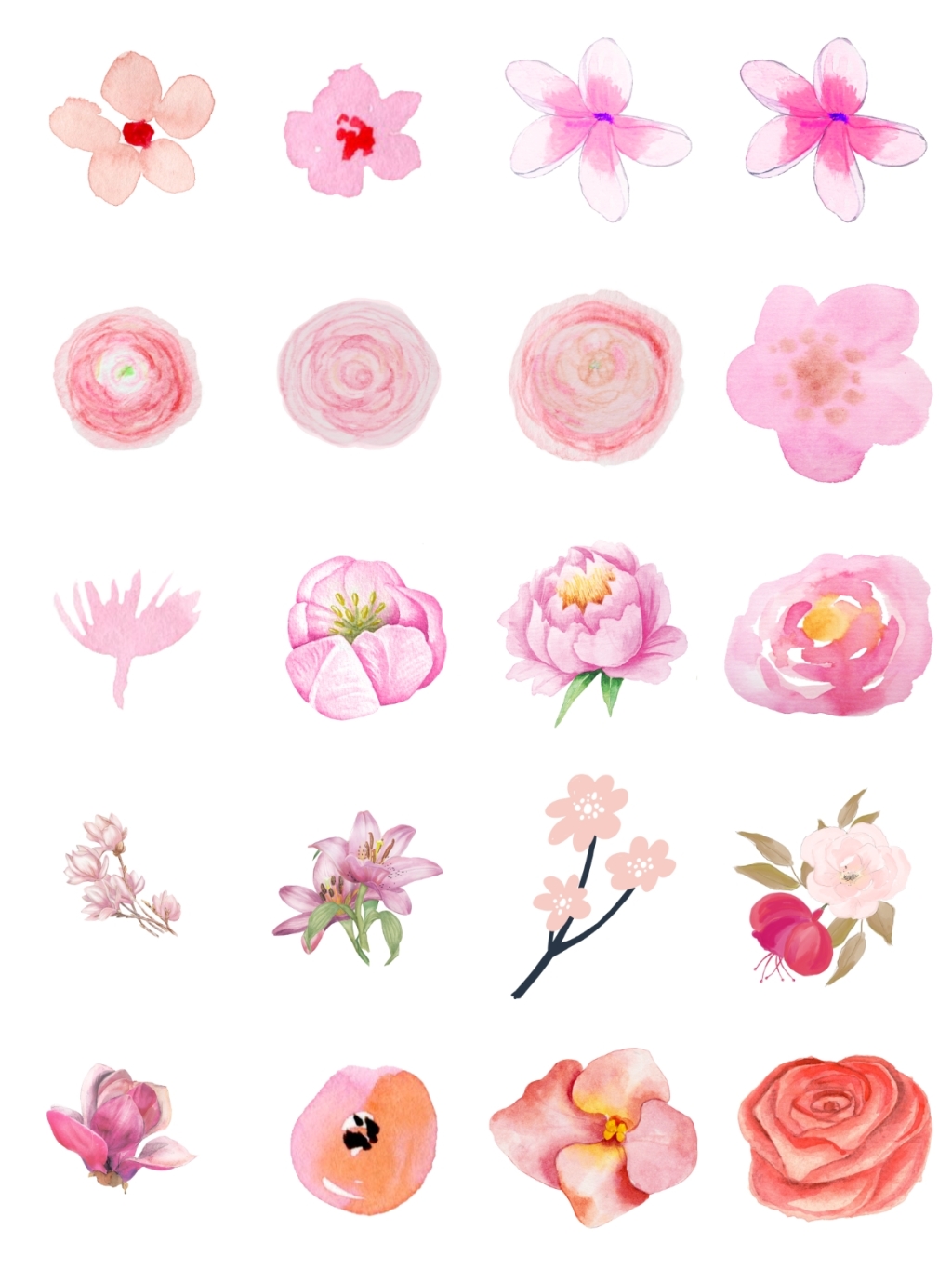 20个红色花朵素材