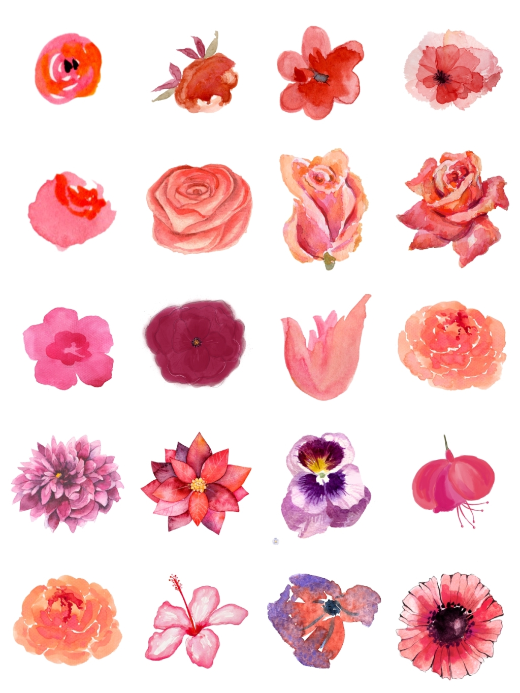 20个红色花朵素材