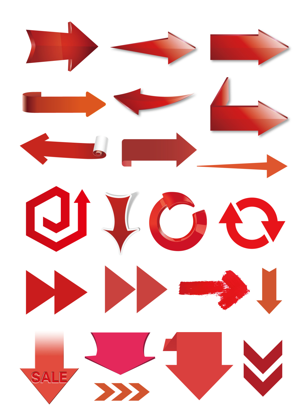 红色箭头图标矢量设计