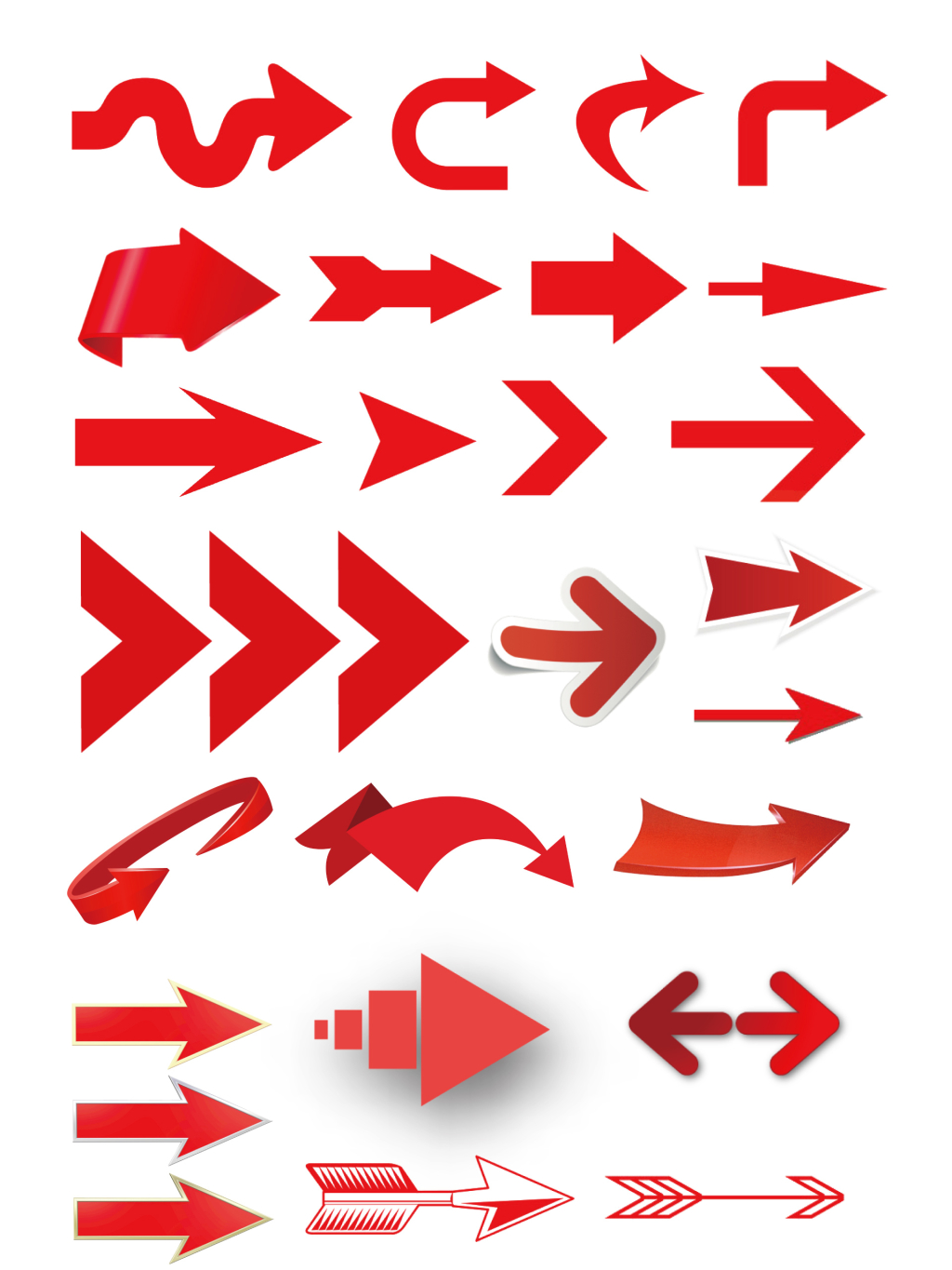 红色矢量箭头素材