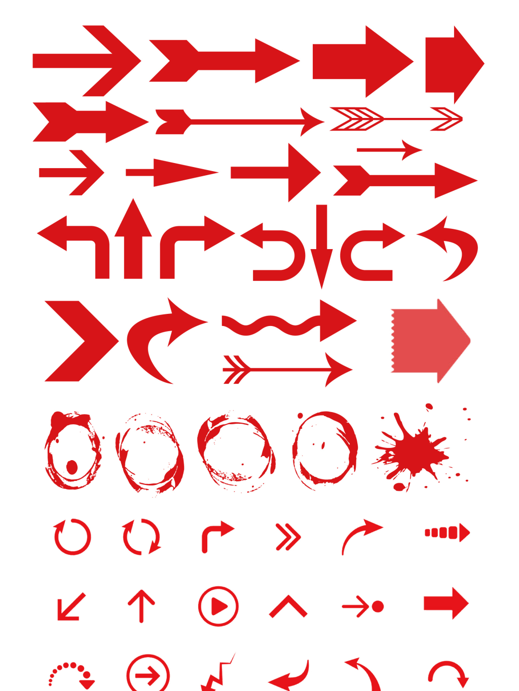 红色矢量箭头素材设计