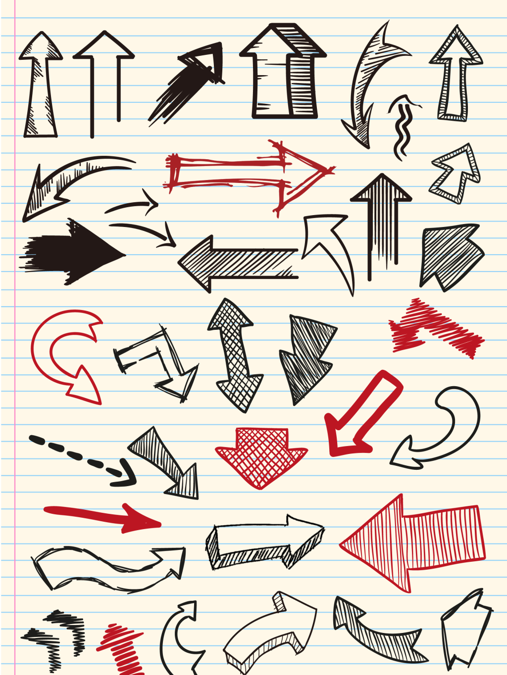 卡通手绘箭头矢量图PNG