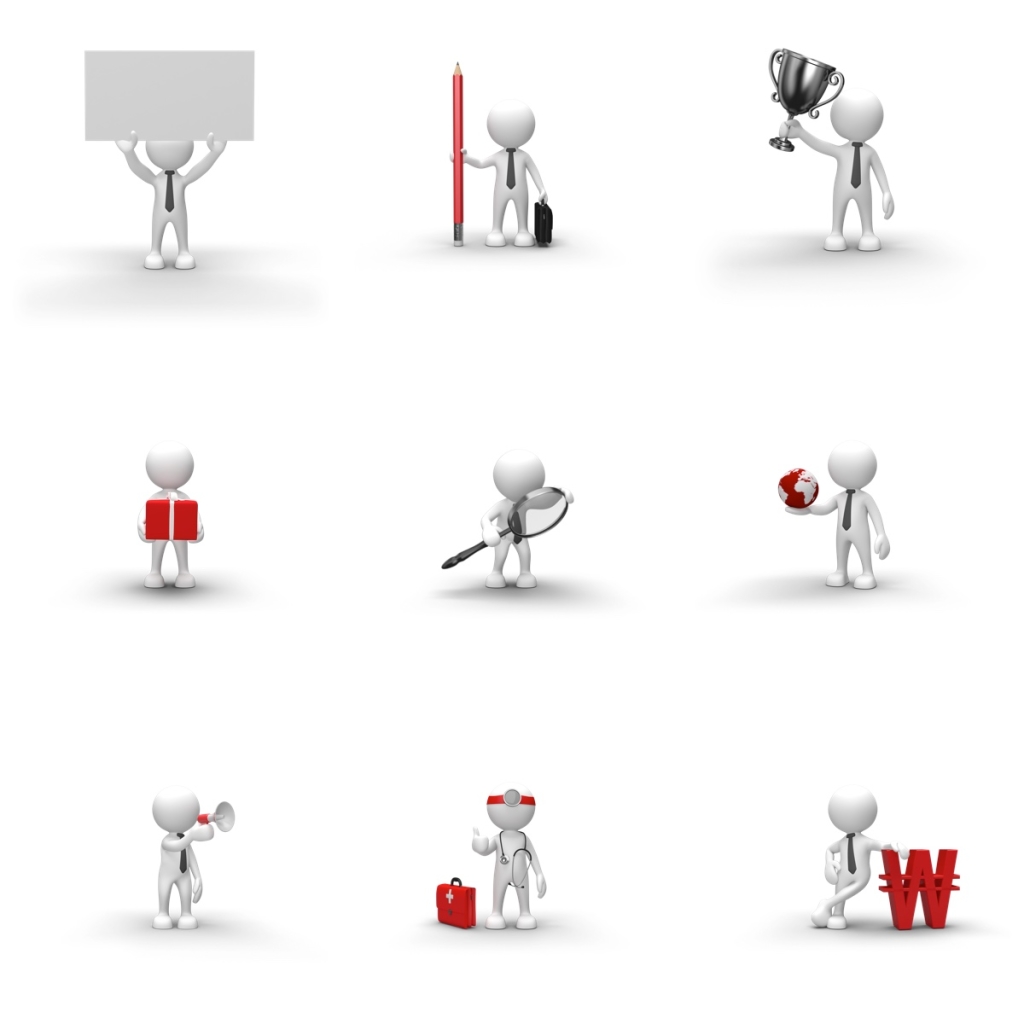 9个3d卡通立体小人素材