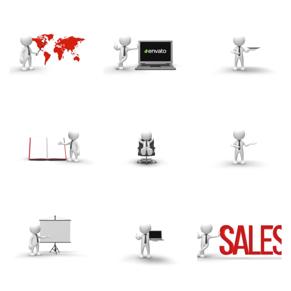 9个3d卡通立体小人素材