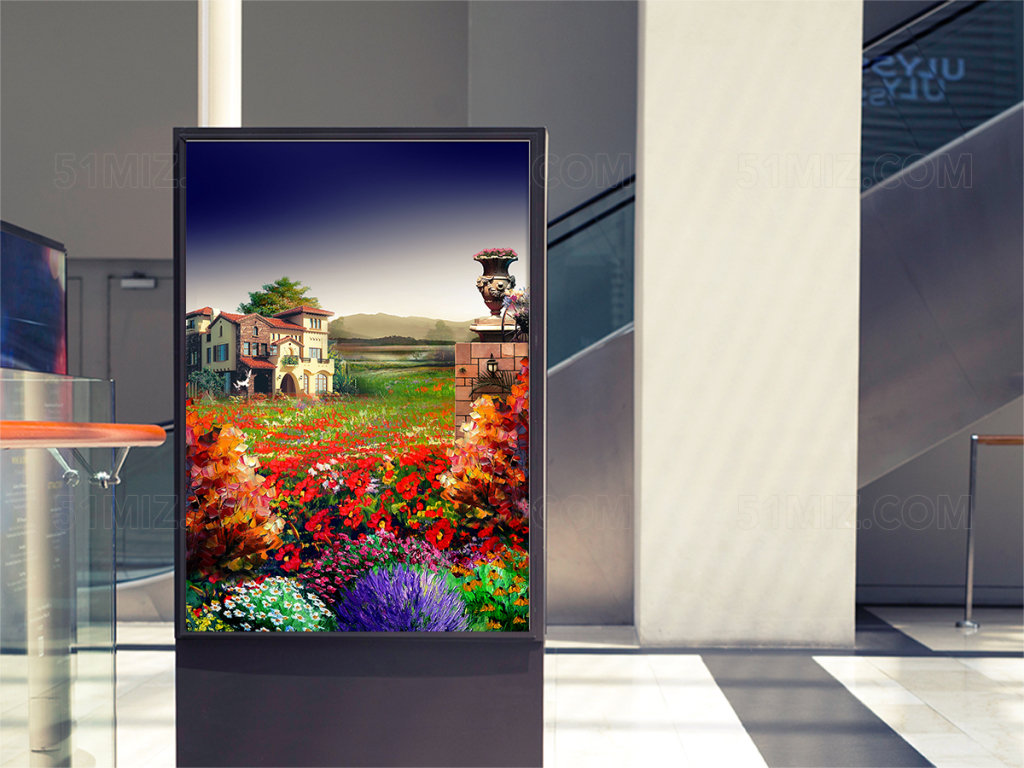 精美手绘花卉房地产宣传海报设计
