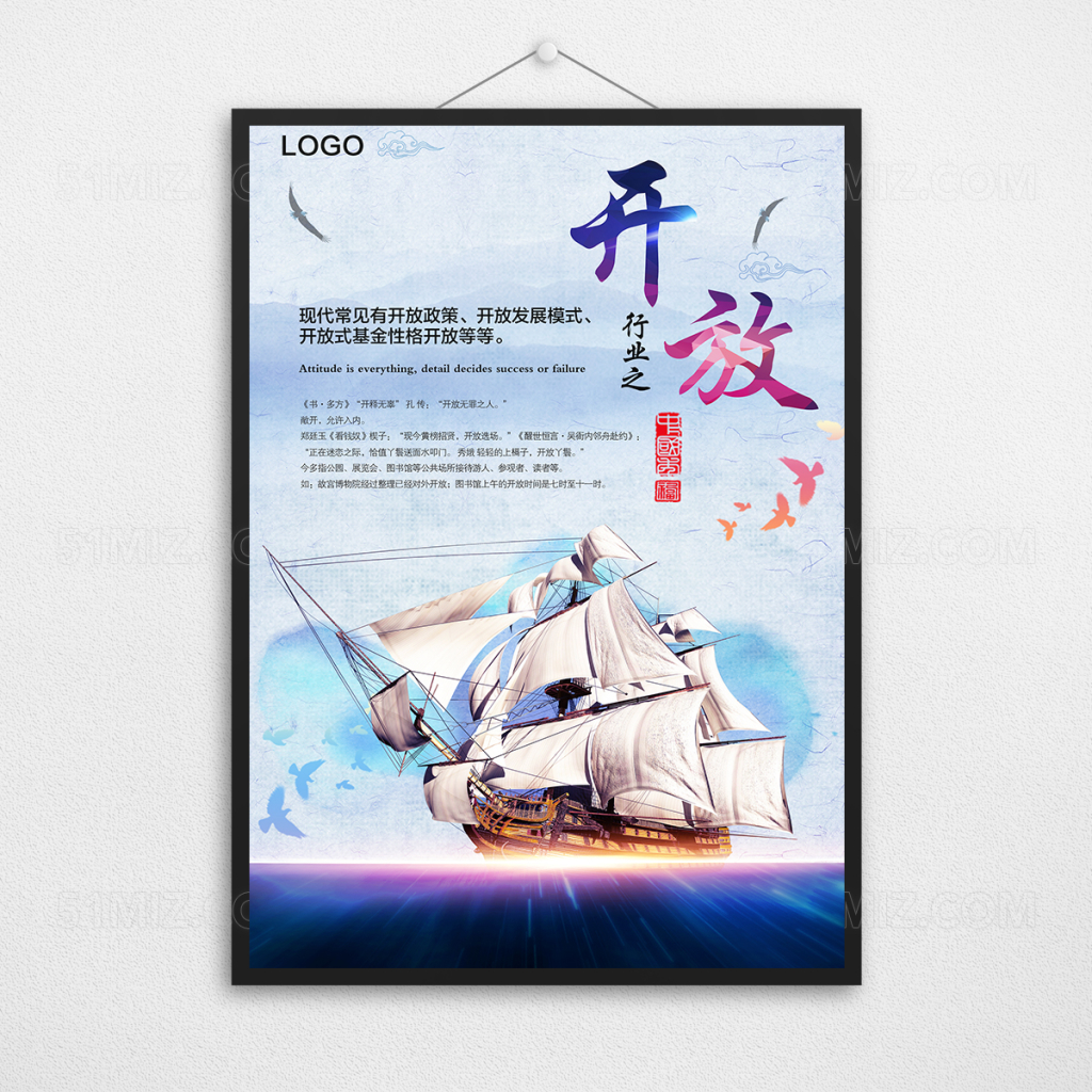 开放企业文化展板
