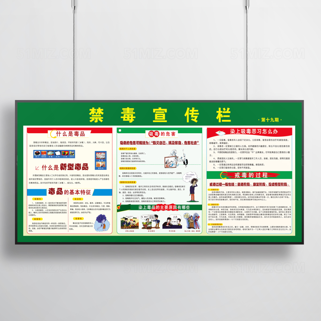 校园禁毒宣传栏展板设计