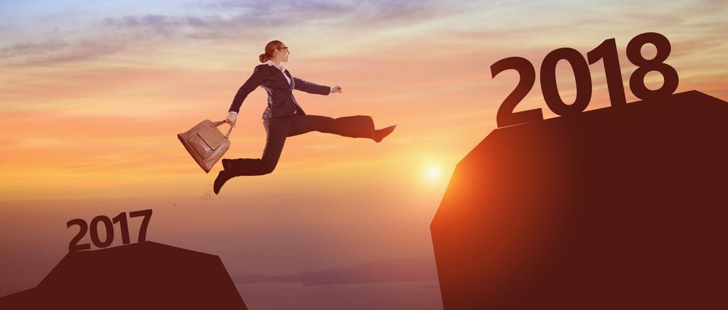 红色励志从2017跨到2018背景图片