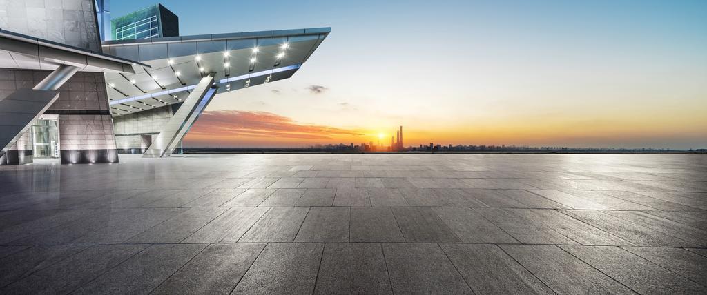 都市 平台 黄昏 广场