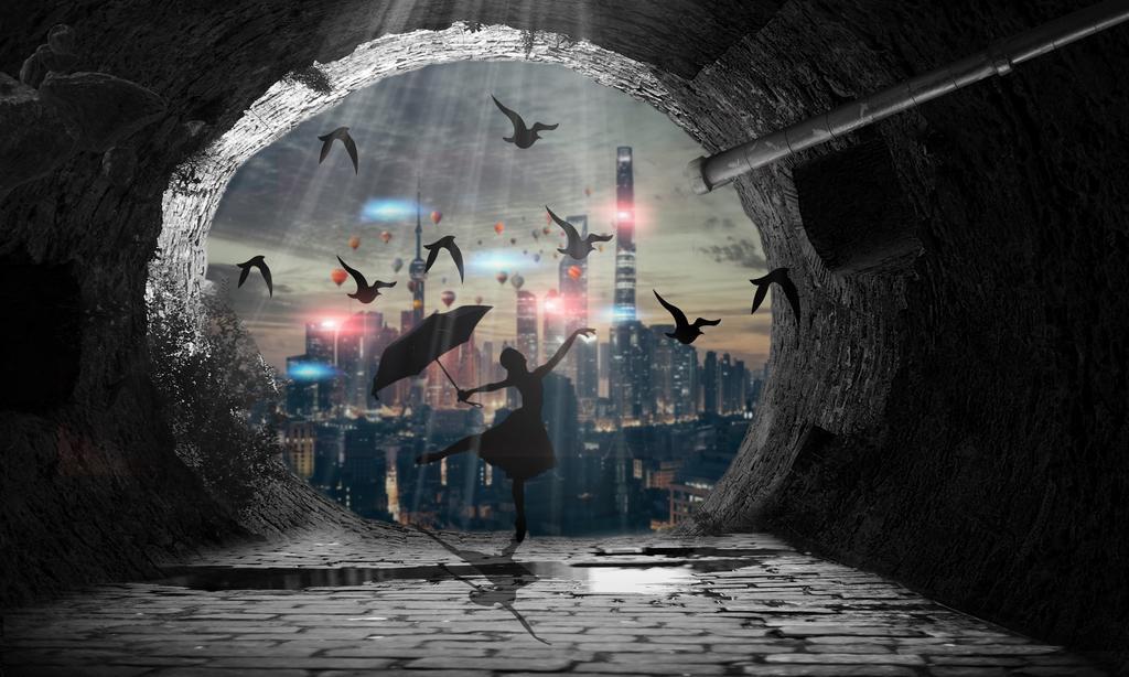 科幻舞蹈跳跃背景图片