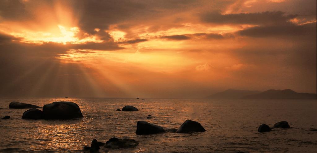 日落 日出 黄昏 水 太阳 三亚 海南 中国 海景