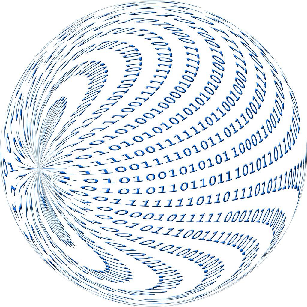 蓝色计算机科学简约二进制球背景图片