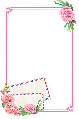 花卉信封母亲节感恩边框素材