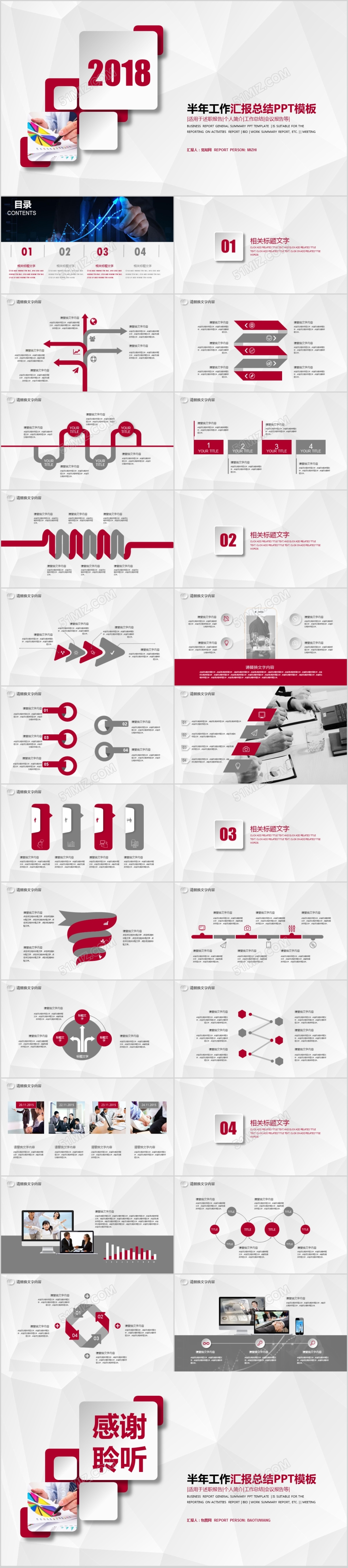 大气商务工作总结PPT模板